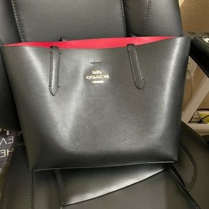 Coach Reversible Tote - Black/Red - like new